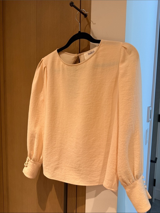 ba&sh Tops - ba&sh Cream Long-Sleeve Puff Shoulder Blouse